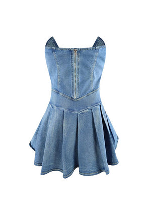 Sweetheart Denim Mini Dresses