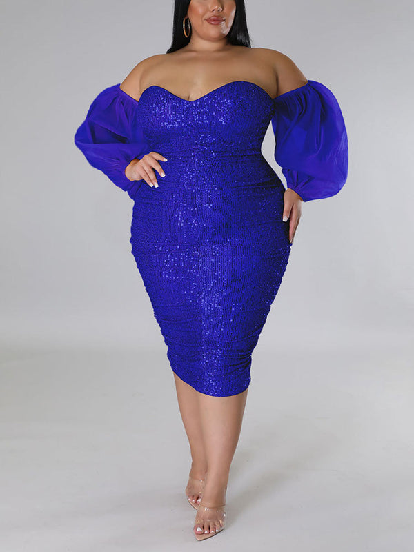 Sequin Tube Midi Holiday Dresses
