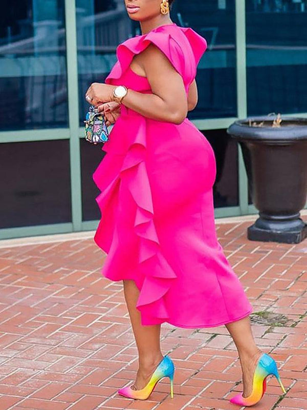 Asymmetrical Solid Evening Dresses