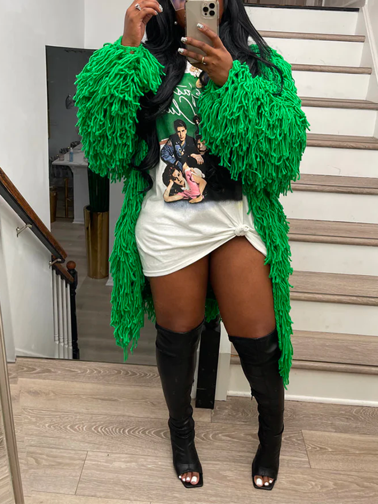 Fringe Knitted Sweater Cardigans