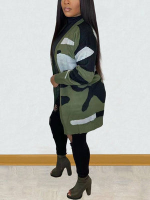 Camouflage Print Cardigans
