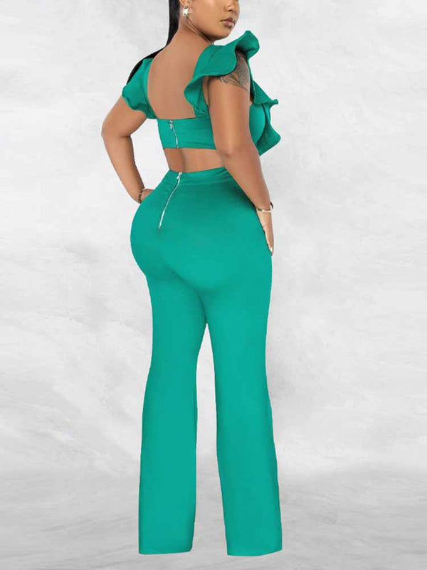 Ruffle Detail Jumpsuits