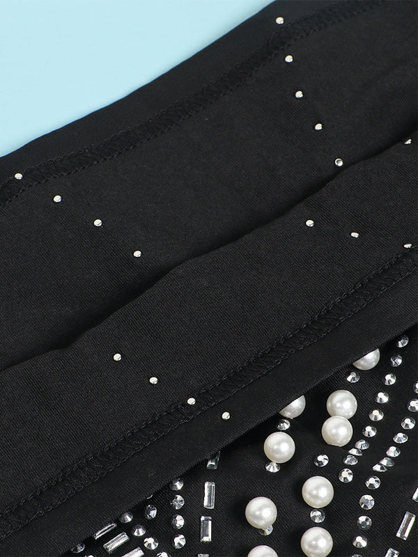 Feather Pearl Rhinestone Dresses