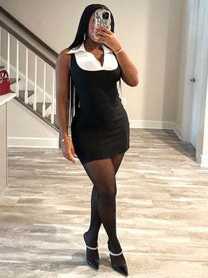 Shirt Collar Bodycon Mini Dresses