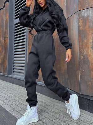 Hooded Zip-Up Jumpsuits