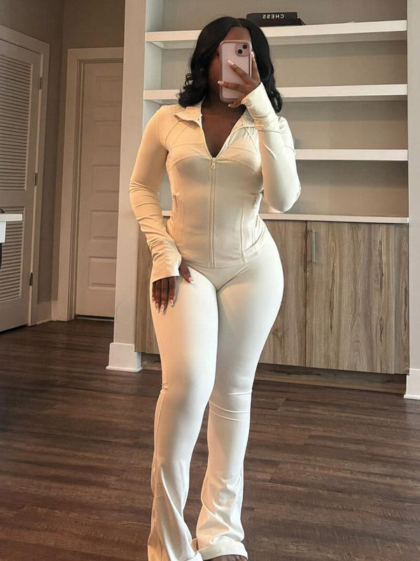 Shape Jacket  Flare Pants Activewear Set