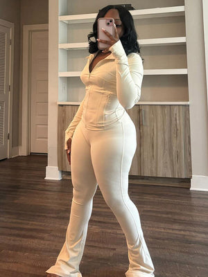 Shape Jacket  Flare Pants Activewear Set