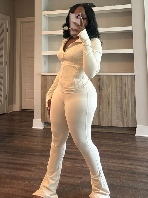 Shape Jacket  Flare Pants Activewear Set