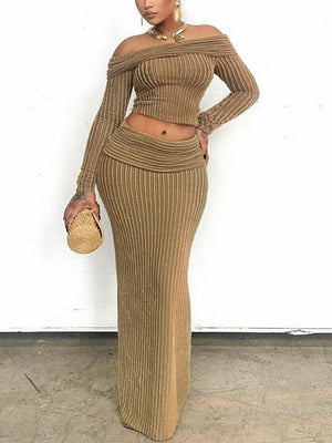 Off-Shoulder Top  Skirt Set