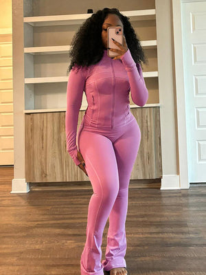 Shape Jacket  Flare Pants Activewear Set