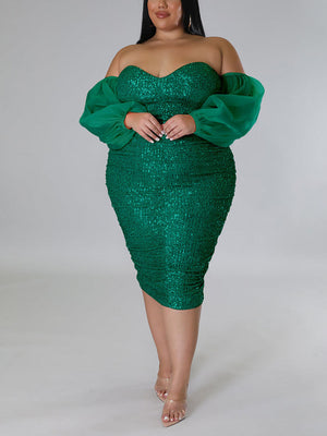 Sequin Tube Midi Holiday Dresses