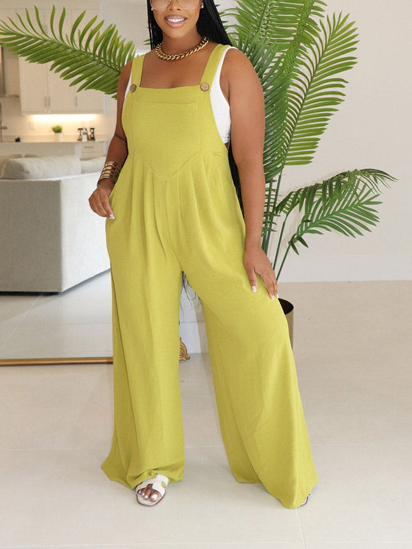 Cotton Linen Loose Overalls