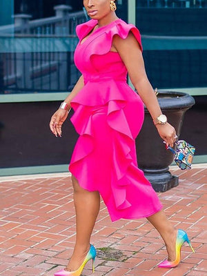 Asymmetrical Solid Evening Dresses