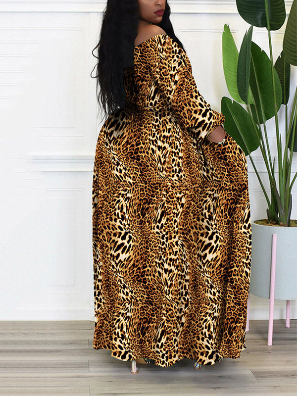 Printed Off Shoulder Slit Tops