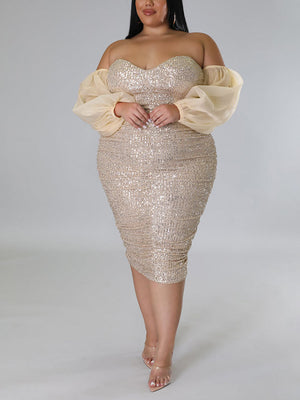 Sequin Tube Midi Holiday Dresses