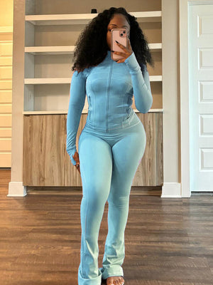 Shape Jacket  Flare Pants Activewear Set