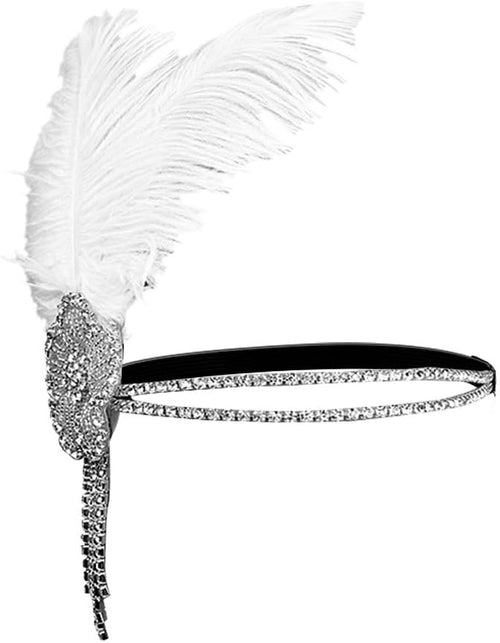 YM & Dancer P45 Great Gatsby Flapper Headband Rhinestone Flower Tassels 20s Vintage Hairband Old Hollywood Glam Headpiece
