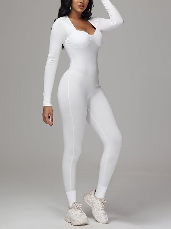 Square Neck Bodycon Jumpsuits