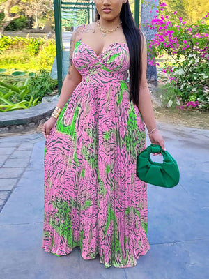 Printed Pleated Jumpsuits