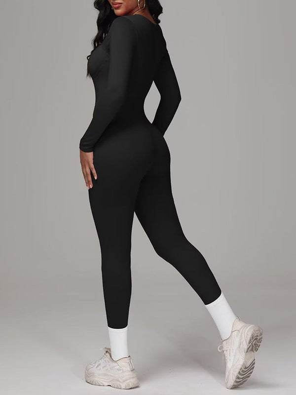 Square Neck Bodycon Jumpsuits