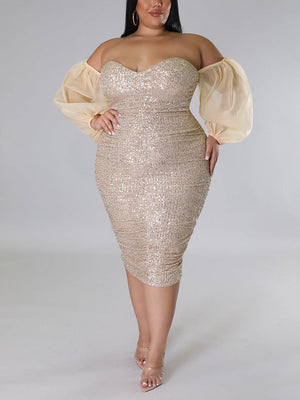 Sequin Tube Midi Holiday Dresses