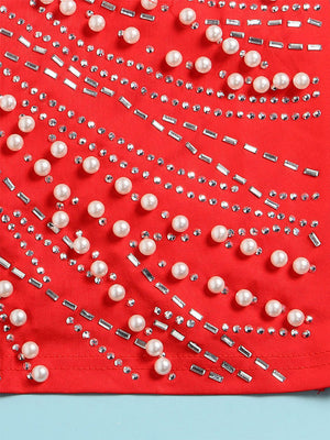 Feather Pearl Rhinestone Dresses