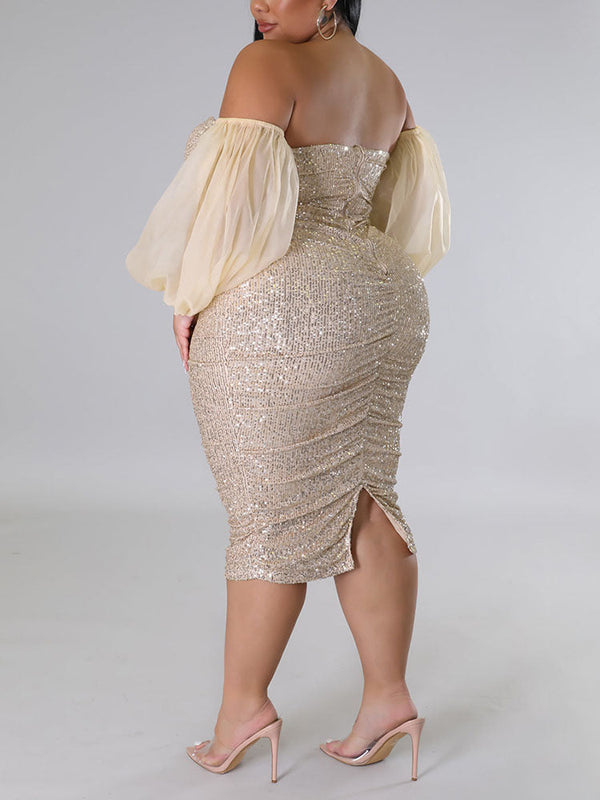 Sequin Tube Midi Holiday Dresses