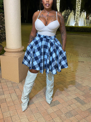 Plaid Irregular Skirts