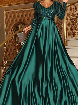 Elegant Sequined Satin Dresses