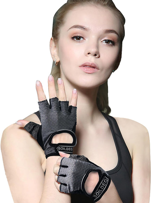 YM & Dancer G118 Women Fingerless Yoga Gloves Non Slip Padded for Barre Pilates Fitness Workout Training Wrist Exercise Accessories