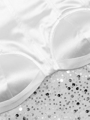 Strapless Sequin Mesh Dresses