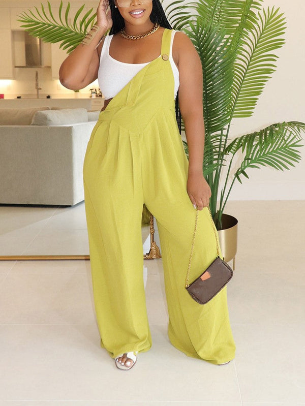 Cotton Linen Loose Overalls