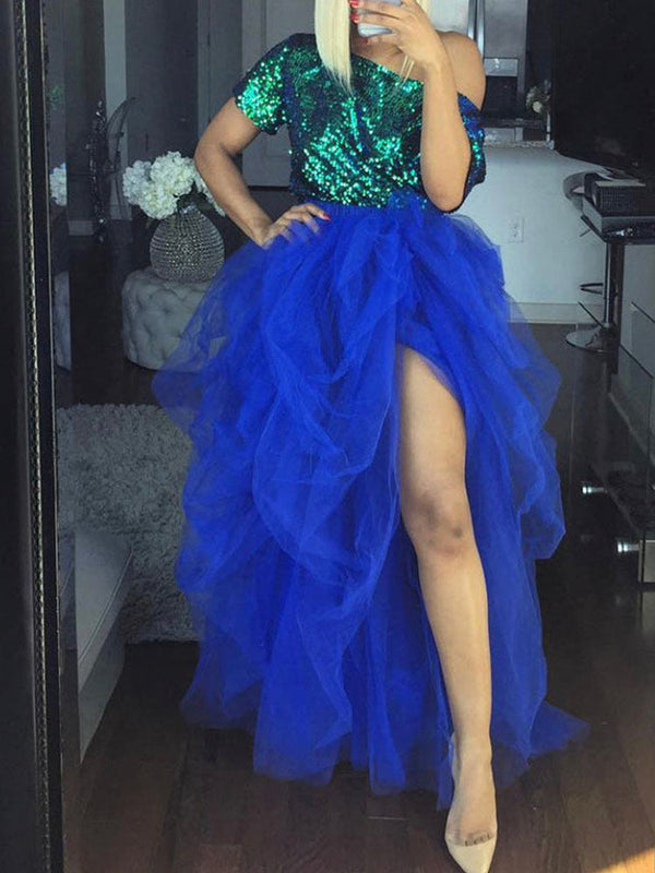 High Waisted Slit Tulle Skirts