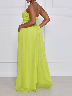 Wide Leg Chiffon Jumpsuits