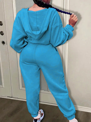 Hooded Zip-Up Jumpsuits