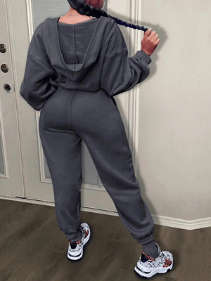 Hooded Zip-Up Jumpsuits