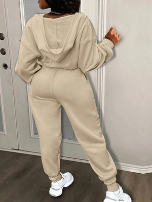 Hooded Zip-Up Jumpsuits