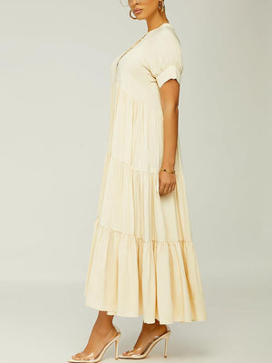 Solid Color Ruffle Dresses