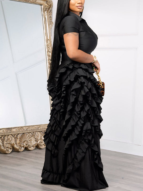 Ruffle Wide Leg Jumpsuits