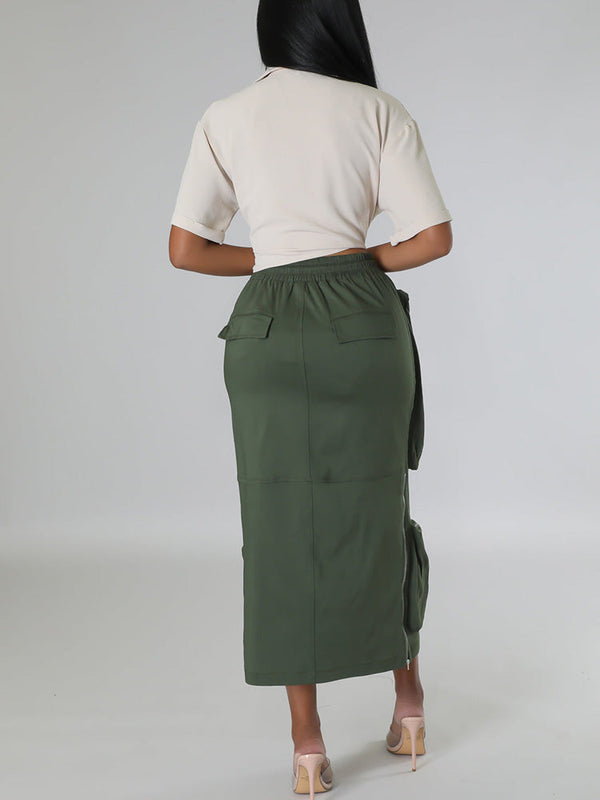 Cargo Pocket Zipper Skirts