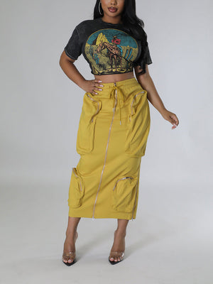 Cargo Pocket Zipper Skirts