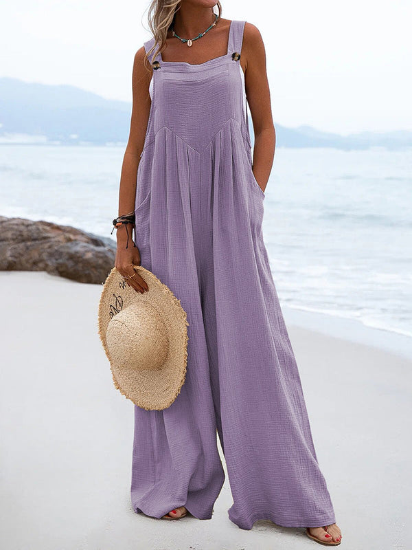 Cotton Linen Loose Overalls
