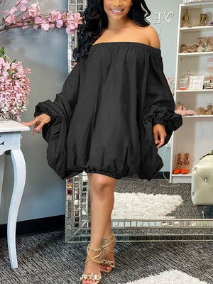 Off Shoulder Puff Sleeve Dresses