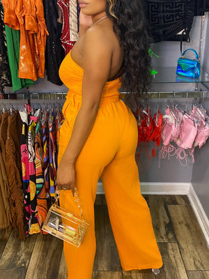 Tube Tie Waist Jumpsuits