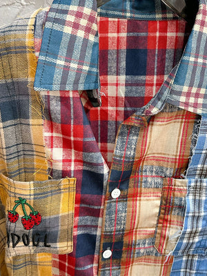Patchwork Plaid Oversized Shirts