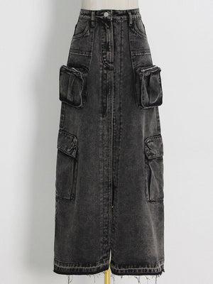 Denim Cargo Skirts