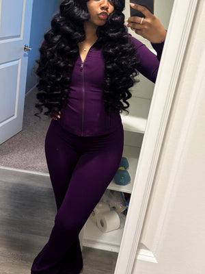 Shape Jacket  Flare Pants Activewear Set