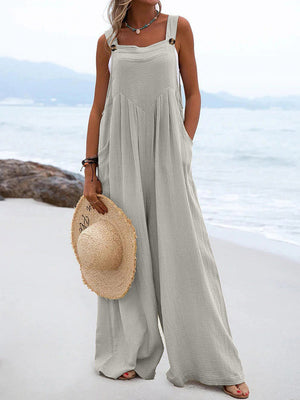 Cotton Linen Loose Overalls