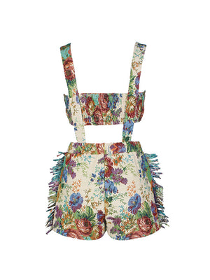 Vintage Tube Top Overall Set