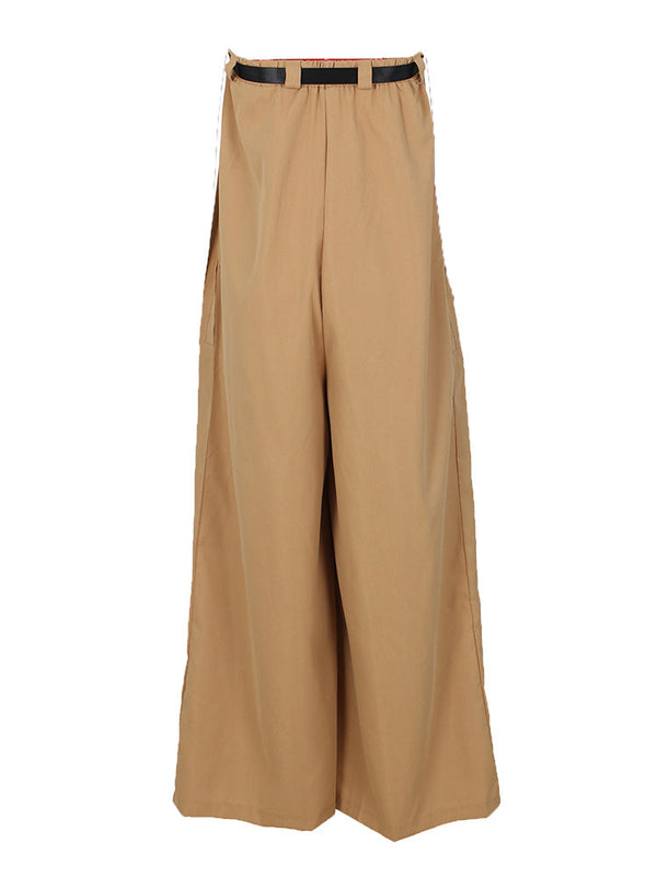 Strapless Loose Jumpsuits With Belt